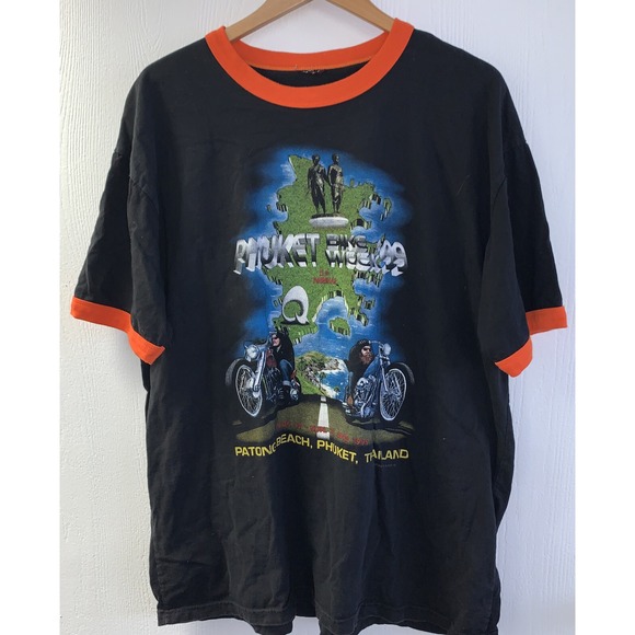 Vintage 1999 Phuket Thailand Bike Week Shirt XL Motorcycle Patong Beach 2XL Rare